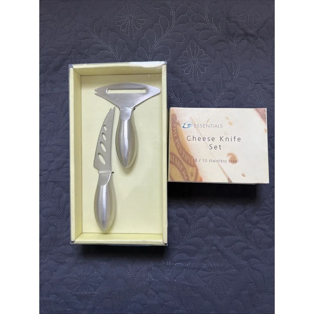 Home Essentials Cheese Knives 2 Pcs NIB 18/10 Stainless Steel Home Serverware